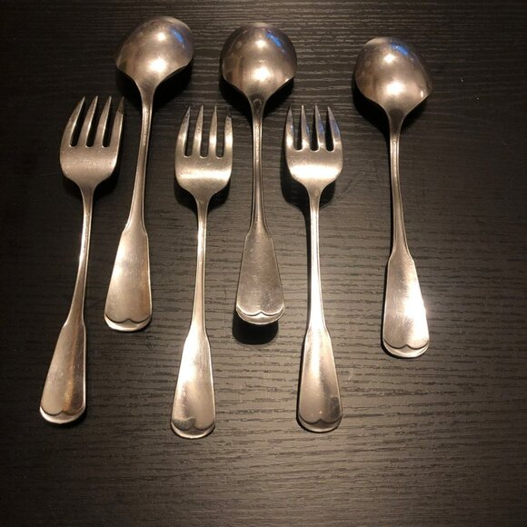 Vintage Oneida Profile Stainless Steel Plymouth Rock Fork & Spoon Set - Picture 3 of 3